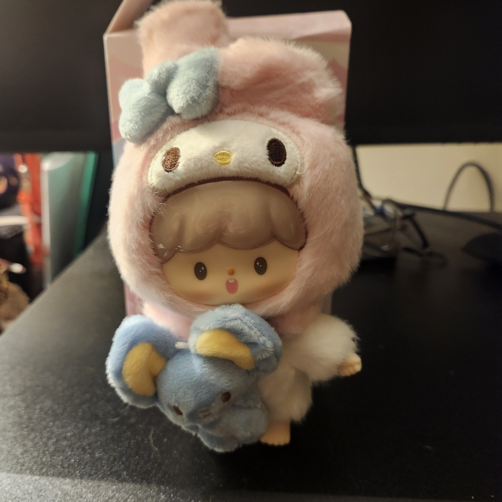 Adorable Pink and Blue Plush Doll